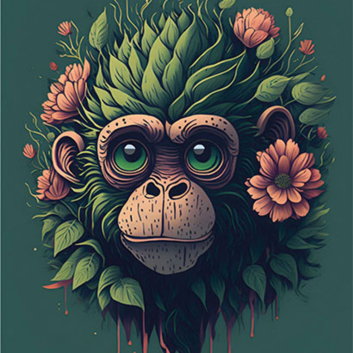 Playful Monkey Graphic Print Plush Fleece Throw Blanket