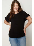 Plus size Bamboo Ruffle Sleeve Top