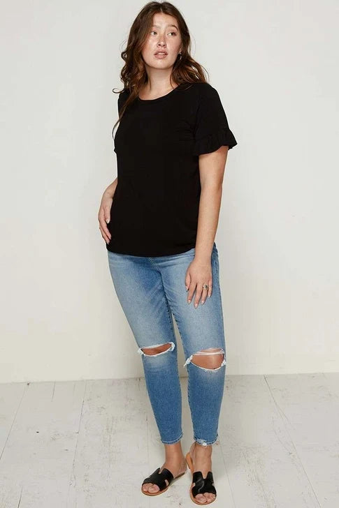 Plus size Bamboo Ruffle Sleeve Top