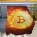 Popular Bitcoin Crypto Graphic Print Plush Fleece Throw Blanket