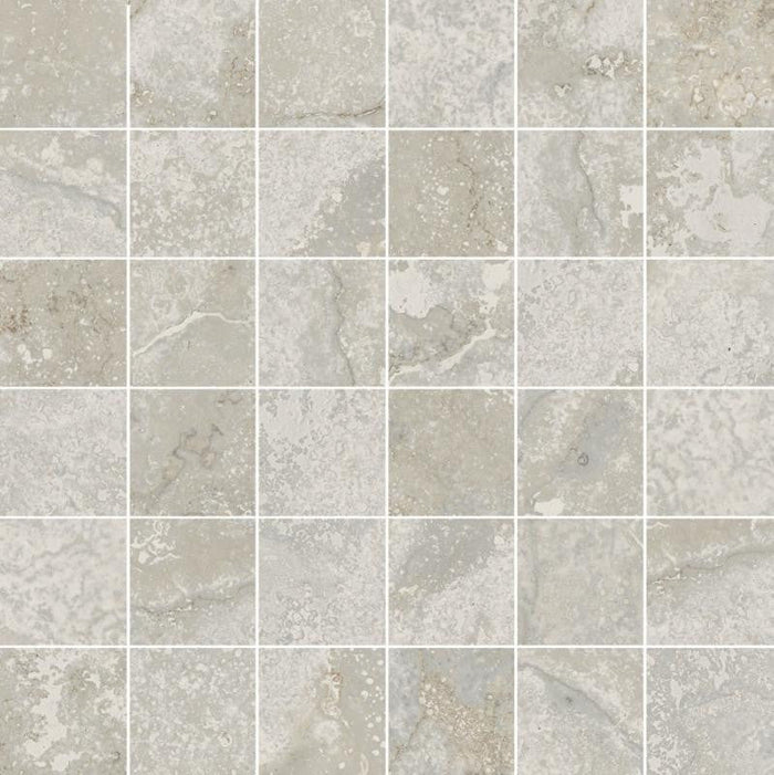 Prestige Travertino White 2x2 Porcelain Mosaic Tile 12x12 Sheet