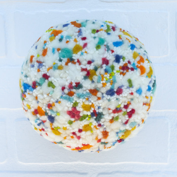 Puff Sculpture in Vintage Teak Frame | Confetti