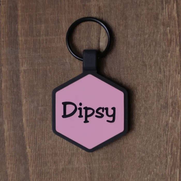 QR Code Blush Silicone ID Tag
