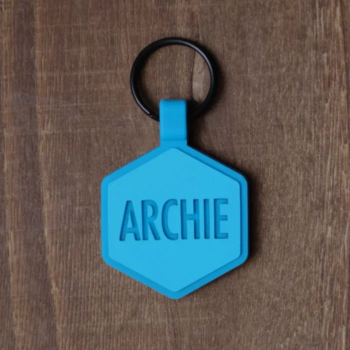 QR Code Electric Blue Silicone ID Tag