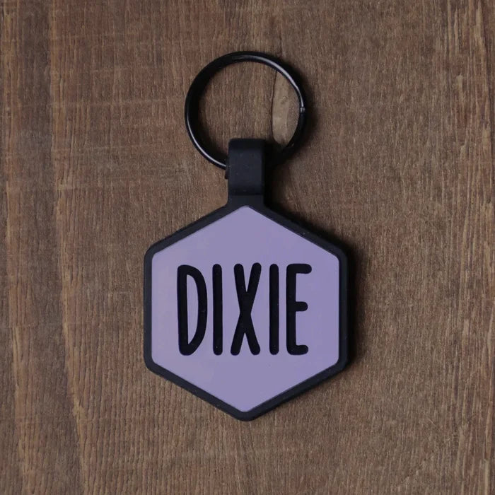 QR Code Periwinkle Silicone ID Tag