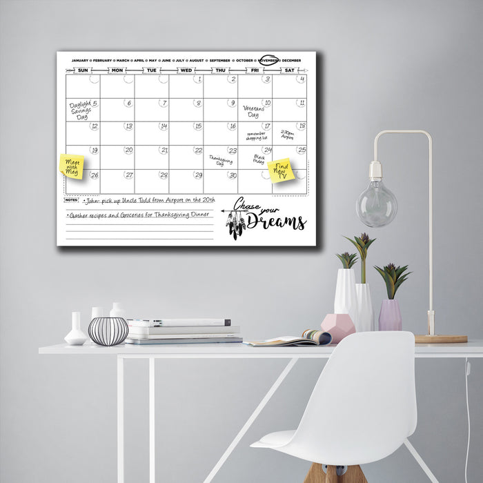 R2H Methods 'Chase Your Dreams' Dry Erase Monthly Calendar on ArtPlexi