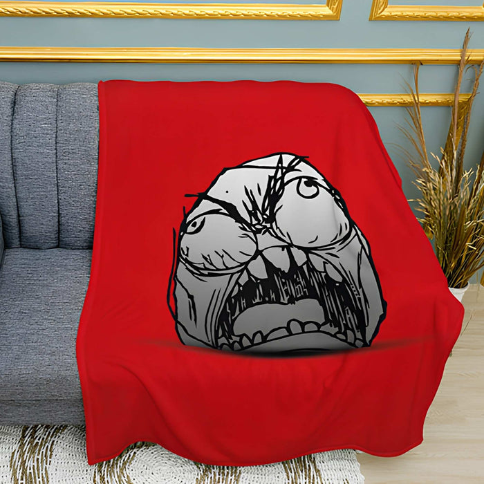 Rage Face Classic Internet Meme Print Plush Fleece Throw Blanket