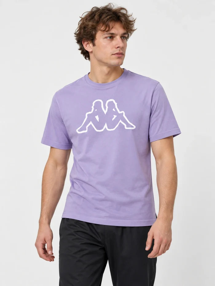 Remera Kappa Logo Bram 2 Slim Violet Lavander — vista principal