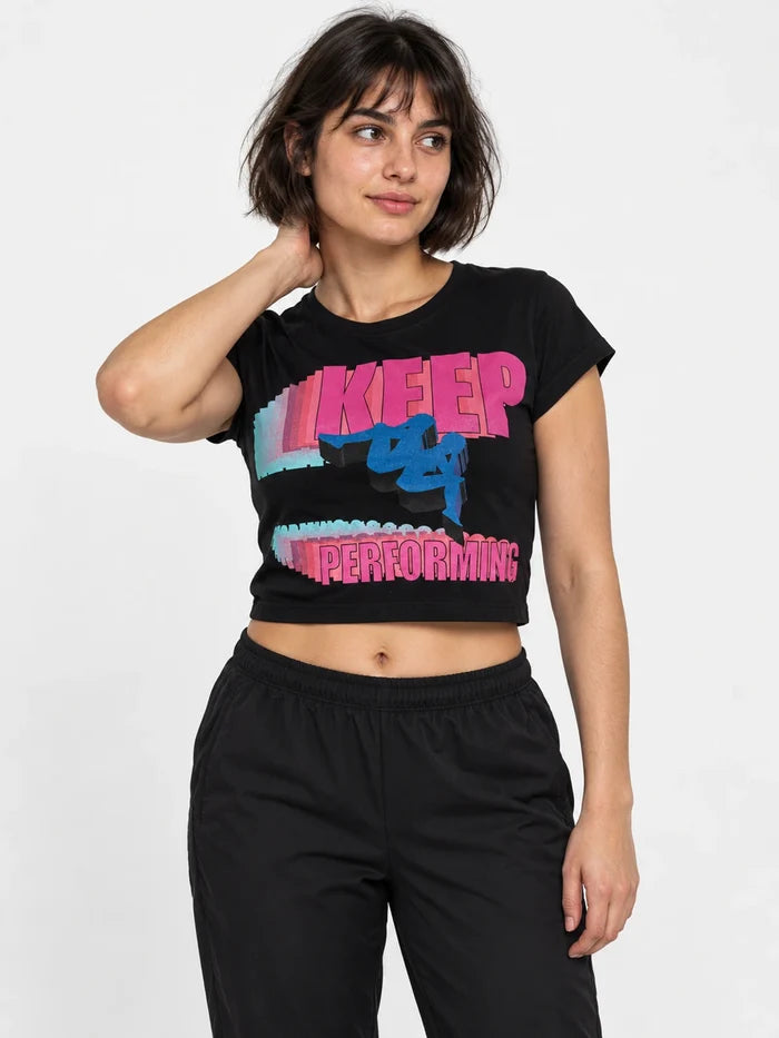 Remera Mujer Kappa Authentic Graphik Gasoline Ar Negro — vista principal