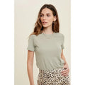 Ribbed Knit Basic T-Shirt Seagrass