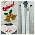 "Ring and Rejoice" Pastor Stole - White with Bells