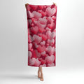 Romantic Hearts Print - Soft Cotton Terry Bath & Beach Towel