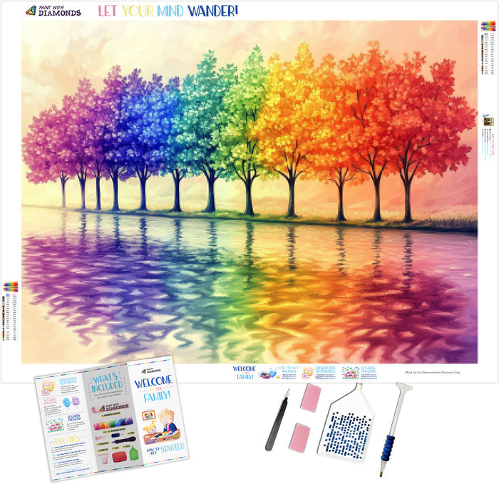 Row Of Rainbow Trees