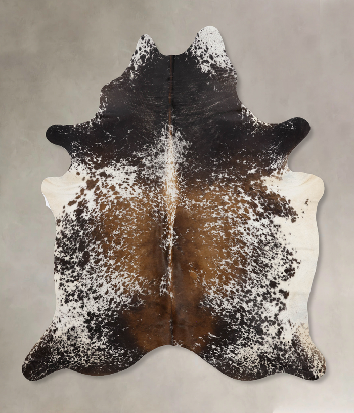 Salt and Pepper Brown Cowhide Rug #B10887