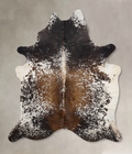 Salt and Pepper Brown Cowhide Rug #B10887