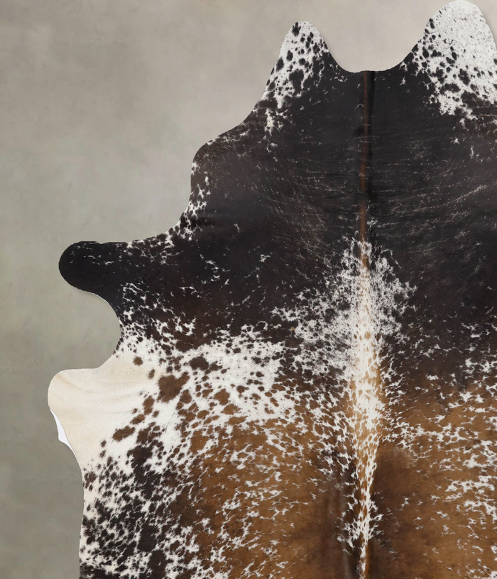 Salt and Pepper Brown Cowhide Rug #B10887