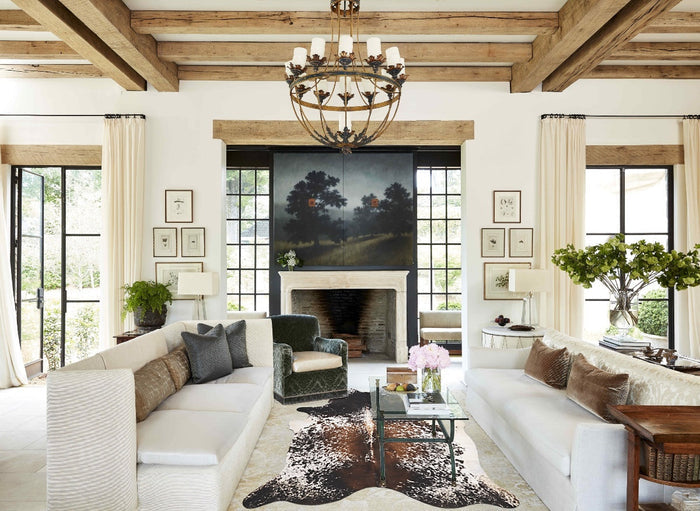Salt and Pepper Brown Cowhide Rug #B10887