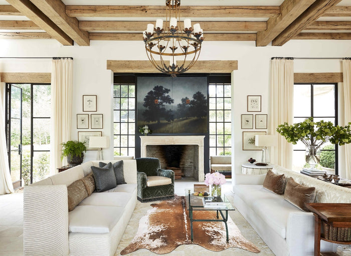 Salt and Pepper Brown Cowhide Rug #B10885