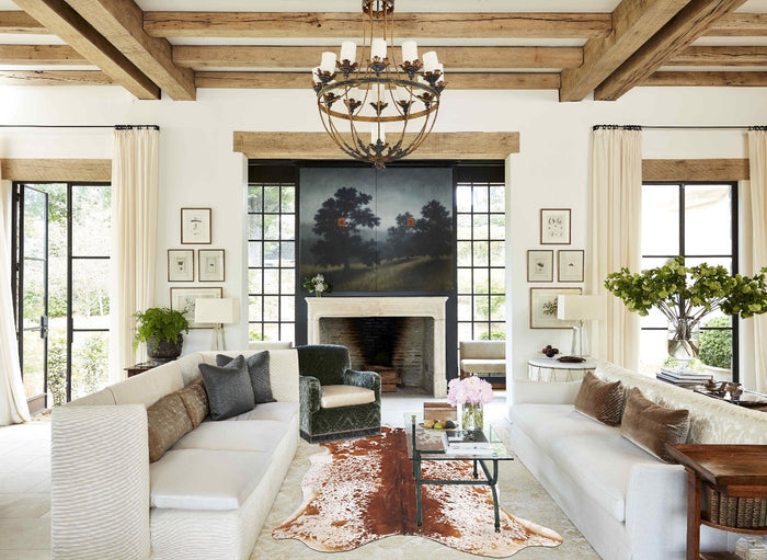 Salt and Pepper Brown Cowhide Rug #B10884