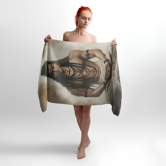 Shiva Art Print - Soft Cotton Terry Bath & Beach Towel