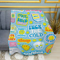 Sleepy Aesthetic Print Plush Fleece Throw Blanket