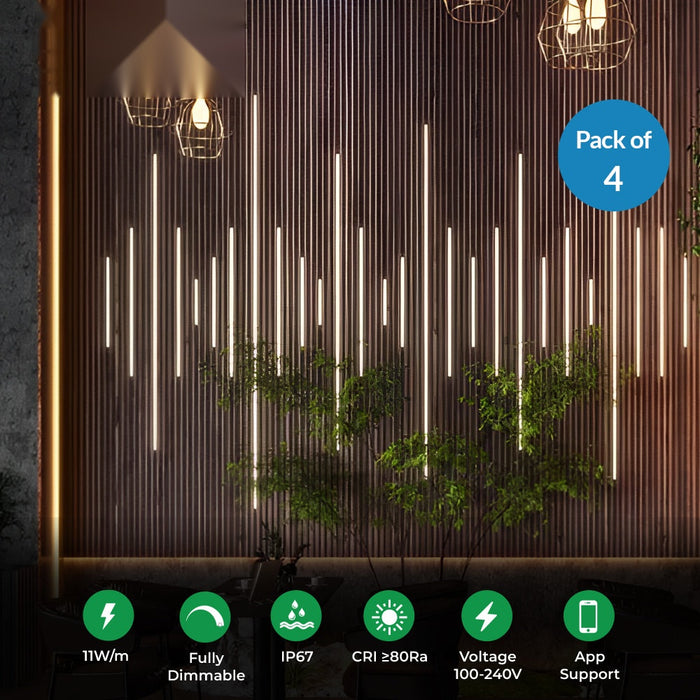 Smart LED Strip Kit for Soundproof Acoustic Panels, Dimmable & App/Voice Controlled(4pcs)