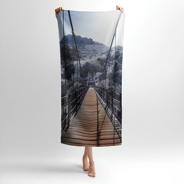 Snow Mountain 3D Print - Soft Cotton Terry Bath & Beach Towel