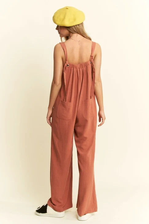 Solid Heavy Linen Jumpsuit