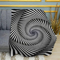 Spiral Illusion Optical Art Print Plush Fleece Throw Blanket