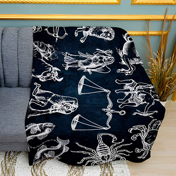 Star Path Astrology Constellation Print Plush Fleece Throw Blanket
