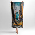 Statue of Liberty New York Print - Soft Cotton Terry Bath & Beach Towel