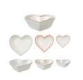 Stoneware Heart Shaped Nesting Bowls