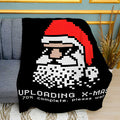 Stylish Santa Claus Print Plush Fleece Throw Blanket