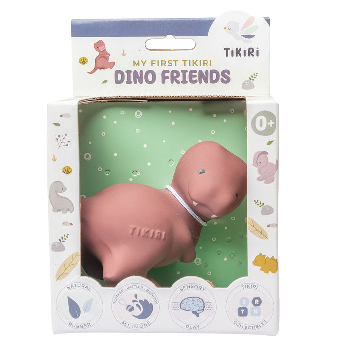 T-Rex Natural Rubber Teether, Rattle & Bath Toy