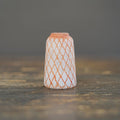 Tall Frosted White Red Mesh Bud Vase #YY14B