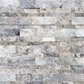 Travertine Split Face Stone Siding Ledger Panel in Silver