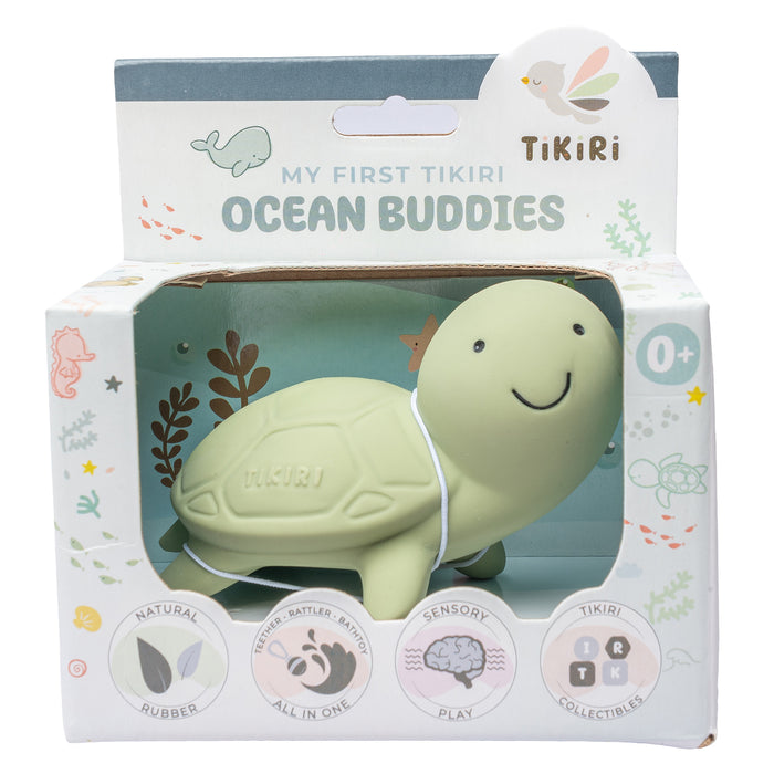Turtle Organic Natural Rubber Rattle, Teether & Bath Toy
