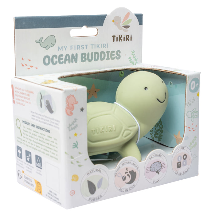Turtle Organic Natural Rubber Rattle, Teether & Bath Toy