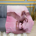 Unicorn with Wings Fantasy Print Plush Fleece Throw Blanket