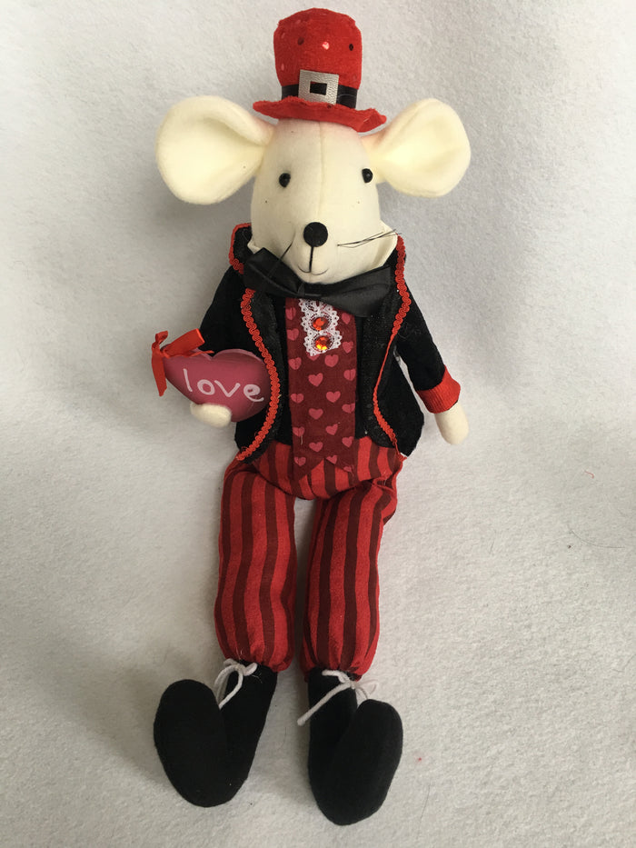 Valentine Boy or Girl Plush Mouse