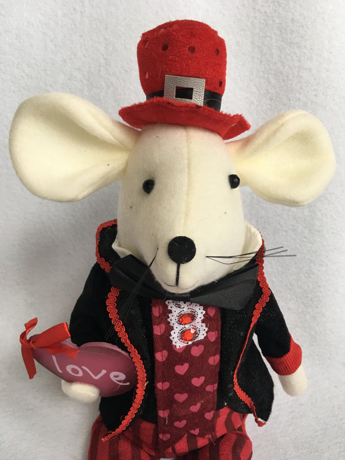 Valentine Boy or Girl Plush Mouse