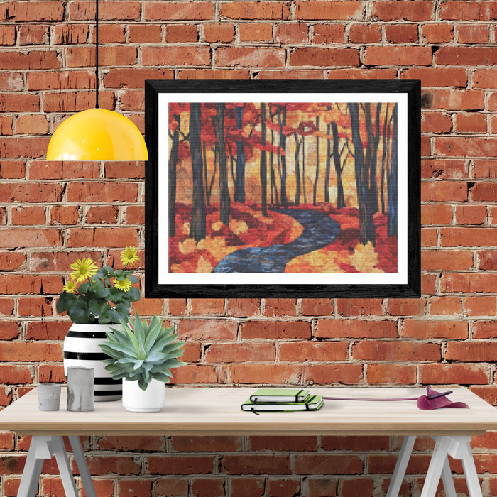Vibrant Red Leaves Falling
