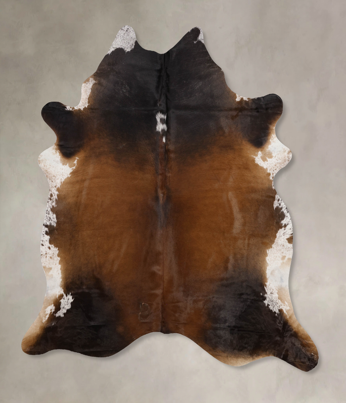 Brown with Red Cowhide Rug #B10539