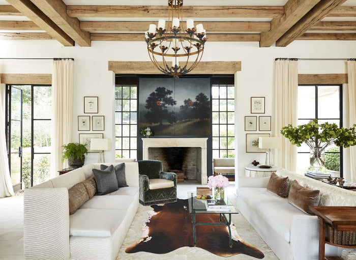 Brown with Red Cowhide Rug #B10539