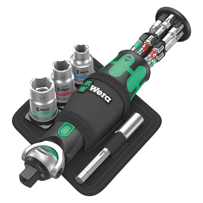 Wera 5004283001 8009 Zyklop Pocket Set Imperial 2, Black Green