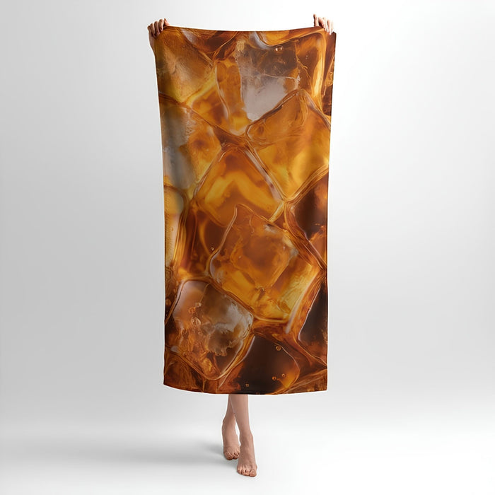 Whiskey with Ice Print - Soft Cotton Terry Bath & Beach Towel