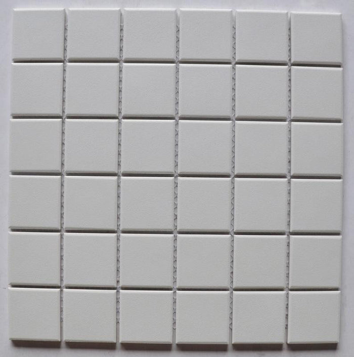 White Textured 2x2 Porcelain Mosaic Tile 12x12 Sheet