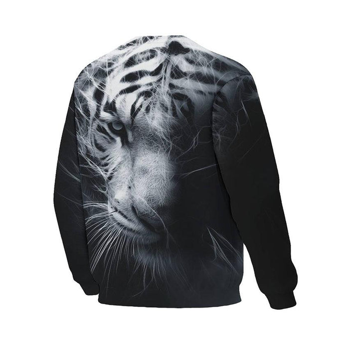 White Tiger Predator Print Sweatshirt - Unisex Fleece Crewneck