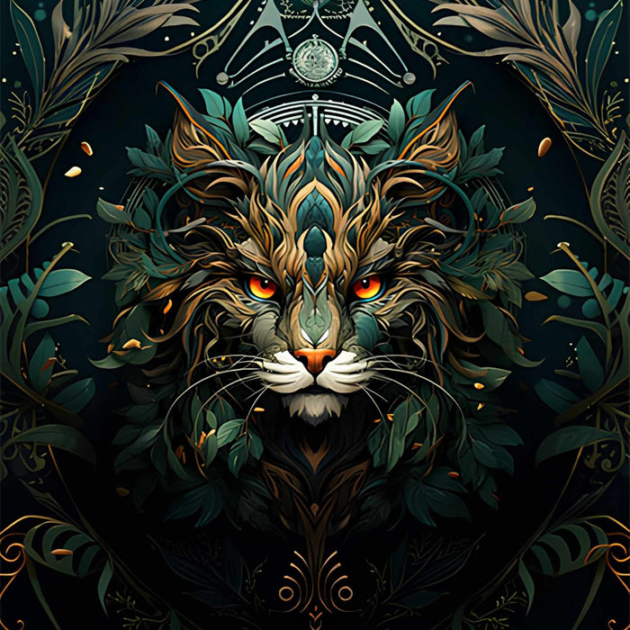 Wild Forest Cat Art Print Plush Fleece Throw Blanket