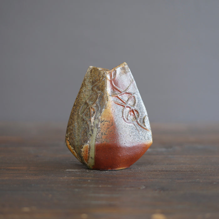 Wood Fired Arrow Flower Vase #BC69A